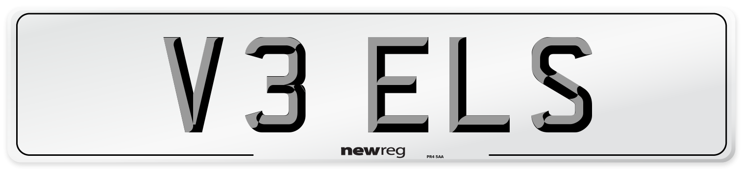 V3 ELS Number Plate from New Reg